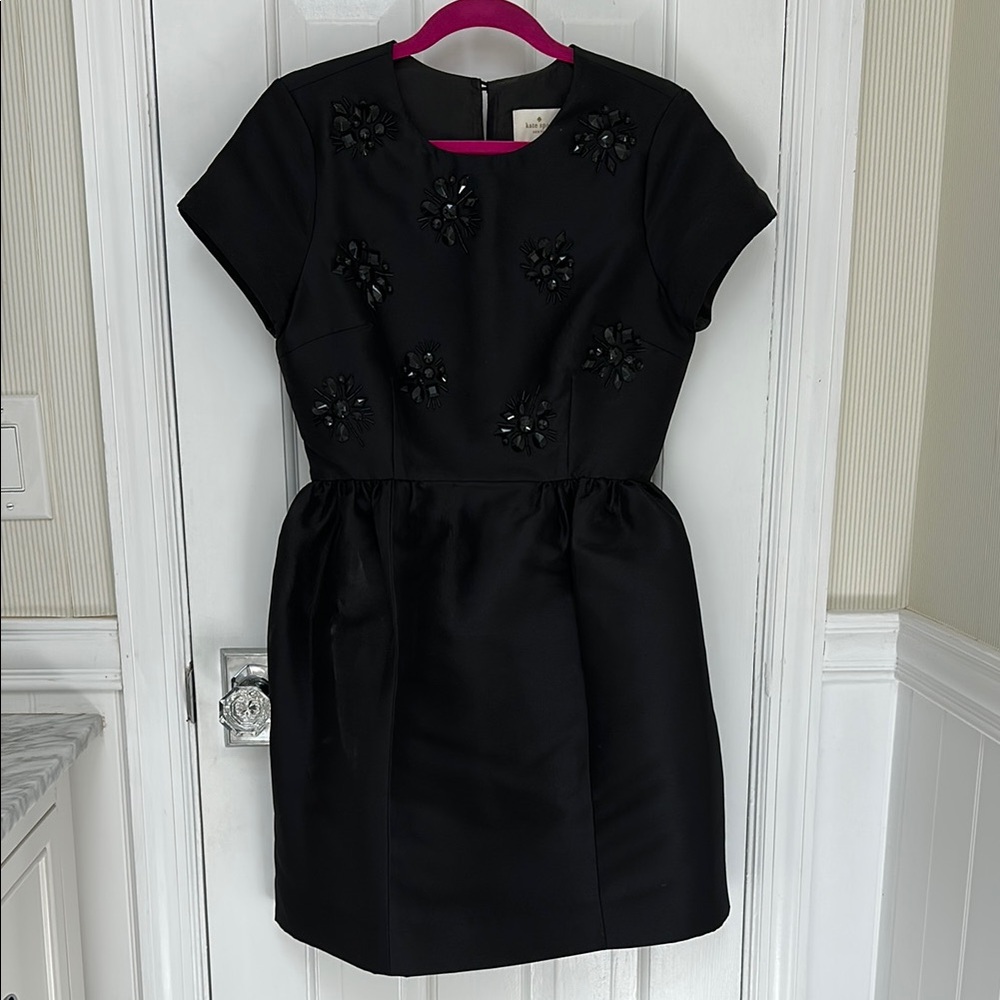 Like New Kate Spade Short Sleeve Black Embellished Dress, size 4